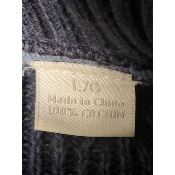 Tommy Bahama Cotton Dark Gray 1/4 Zip Knit Sweater Men Size L Cable Knit Winter - Picture 9 of 16